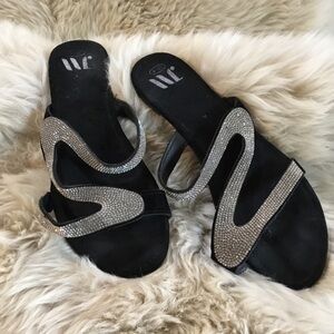 Chic Black and Silver Women's Sandals